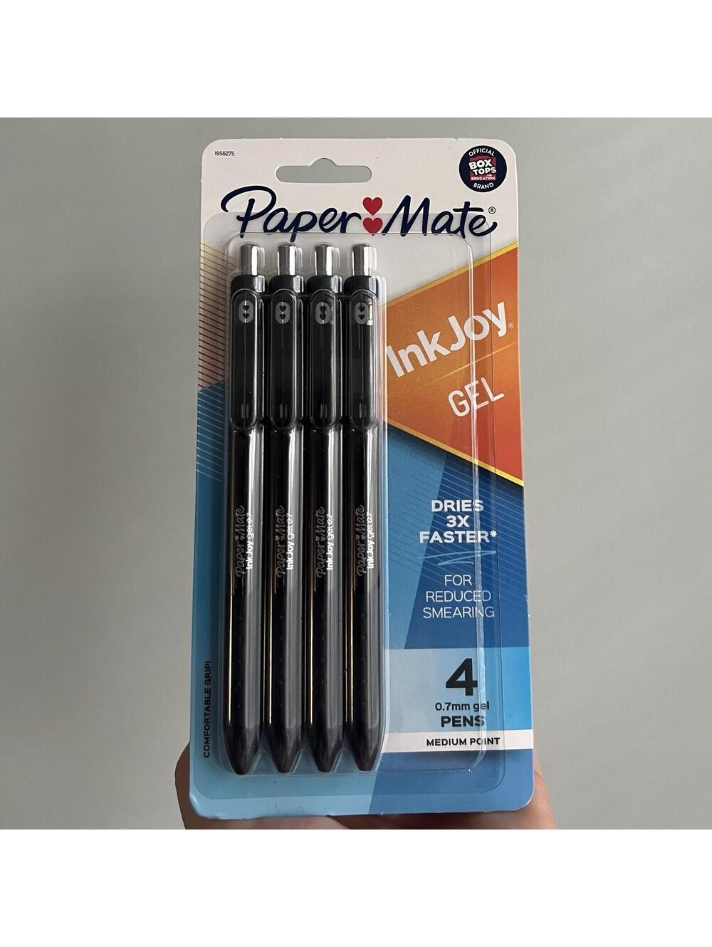 4 Pack Paper Mate InkJoy Gel Retractable Pens 0.7mm, Medium Point, Black